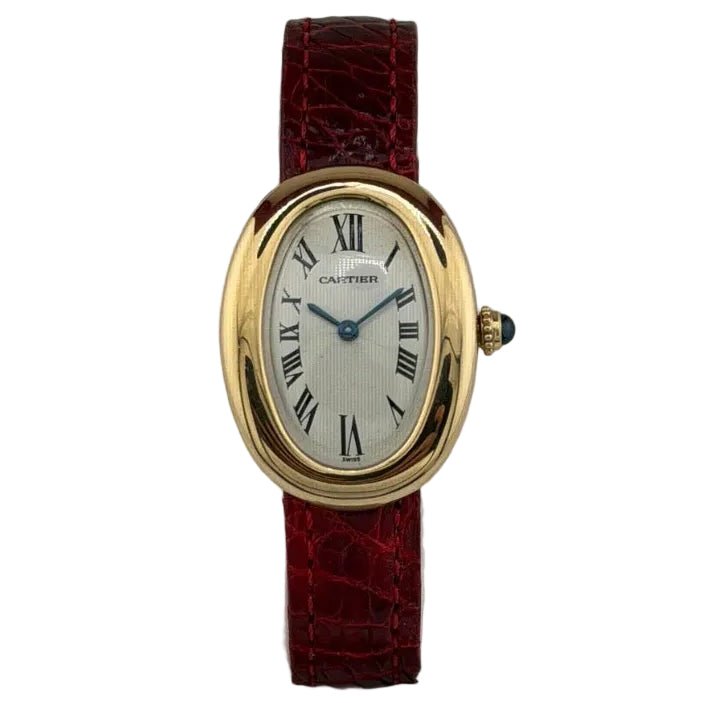 Montre CARTIER "Baignoire" en or jaune et cuir - Castafiore