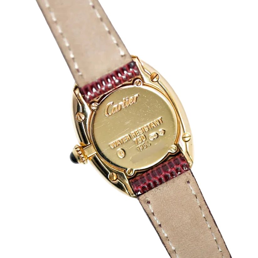 Montre CARTIER "Baignoire" en or jaune et cuir - Castafiore