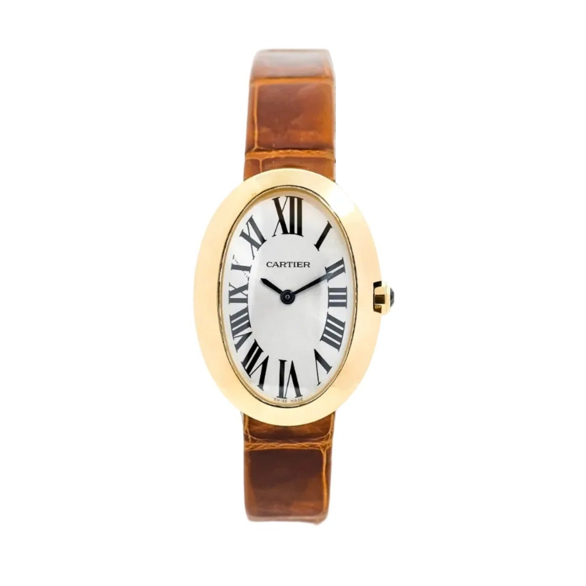 Montre CARTIER "Baignoire" en or jaune et cuir d'alligator - Castafiore