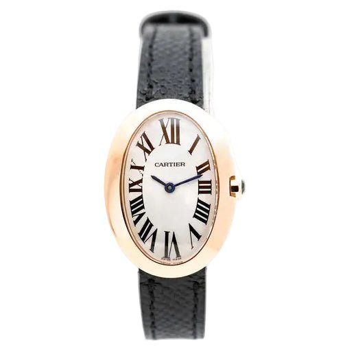 Montre CARTIER "Baignoire" en or rose et cuir - Castafiore