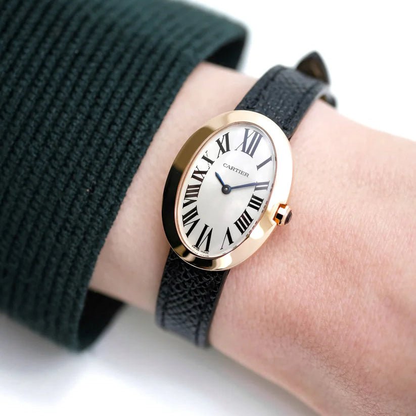 Montre CARTIER "Baignoire" en or rose et cuir - Castafiore