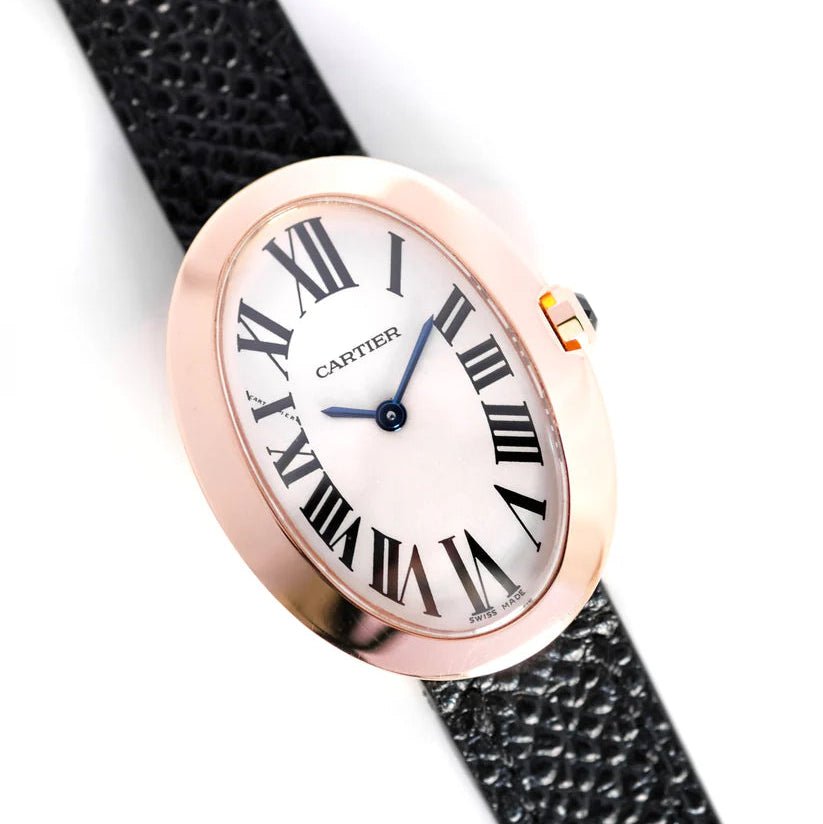 Montre CARTIER "Baignoire" en or rose et cuir - Castafiore
