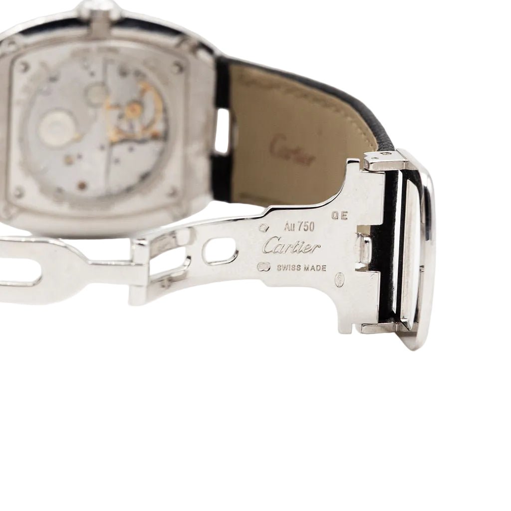 Montre CARTIER "Baignoire" XL en or blanc et diamants - Castafiore