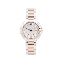 Montre CARTIER "Ballon Bleu" en or rose, acier et diamants - Castafiore