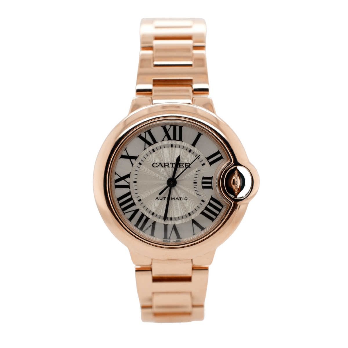 Montre CARTIER "Ballon Bleu" en or rose, argent, acier et saphir - Castafiore