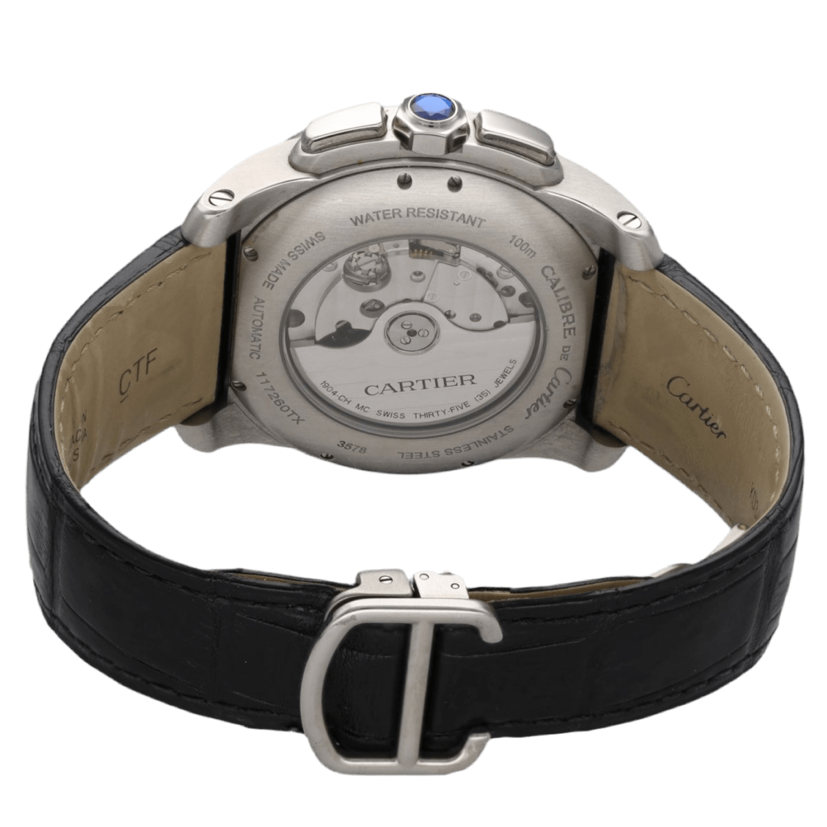 Montre CARTIER "Calibre Chronographe" en acier - Castafiore