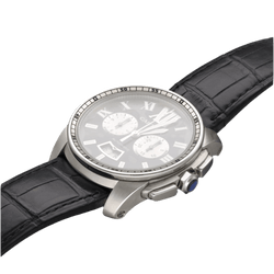 Montre CARTIER "Calibre Chronographe" en acier - Castafiore