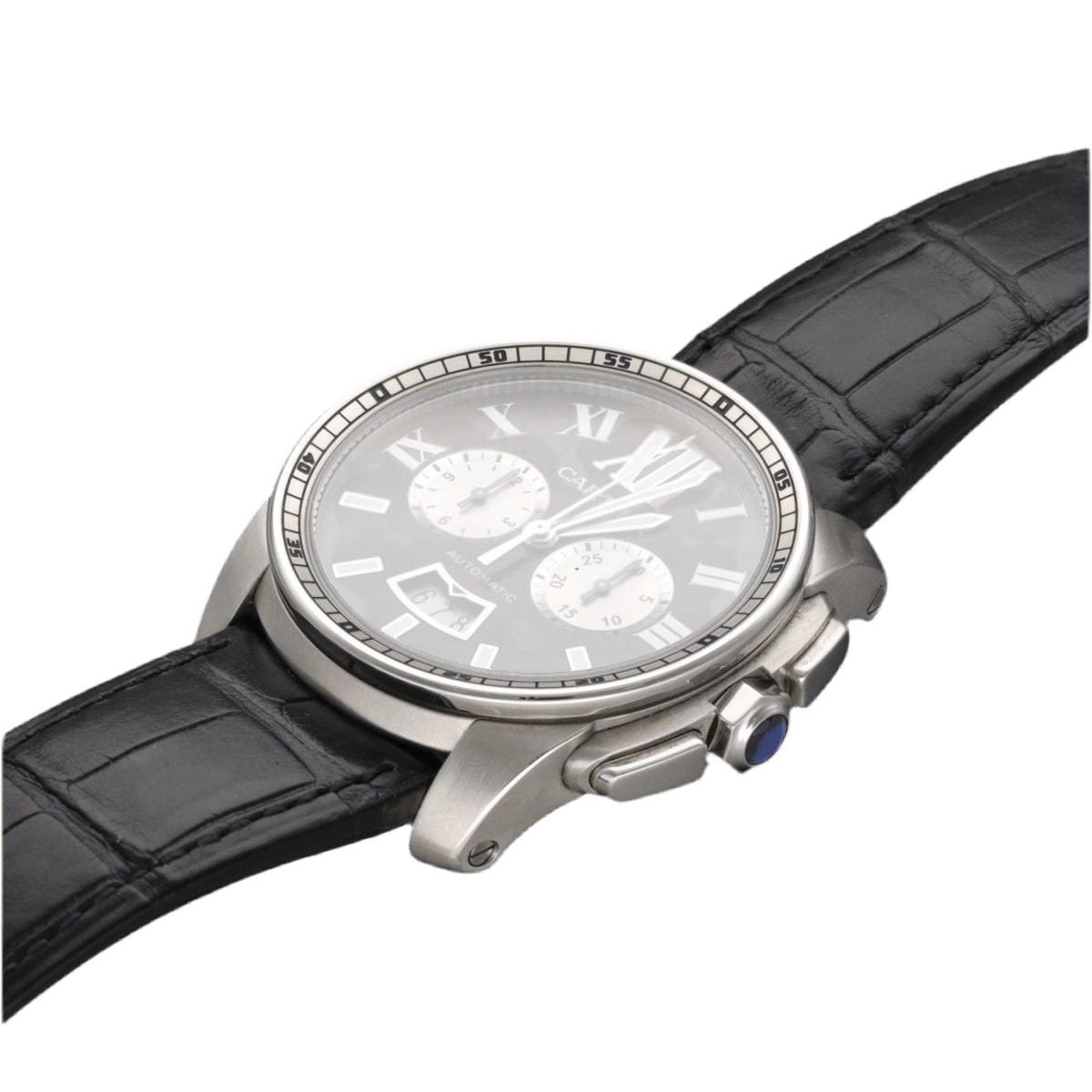 Montre CARTIER "Calibre Chronographe" en acier - Castafiore