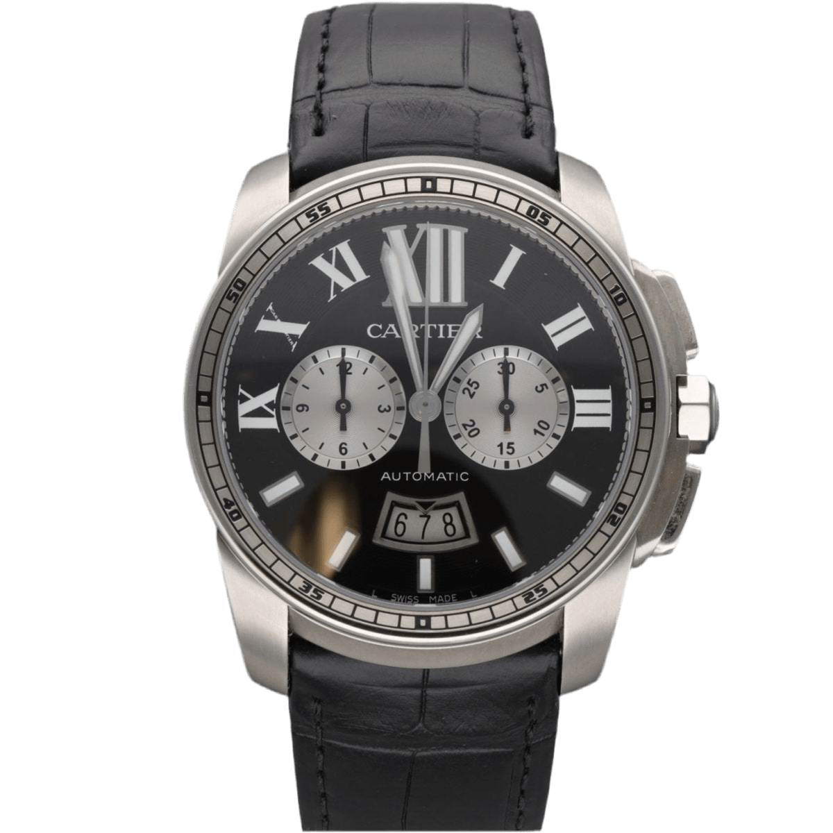 Montre CARTIER "Calibre Chronographe" en acier - Castafiore