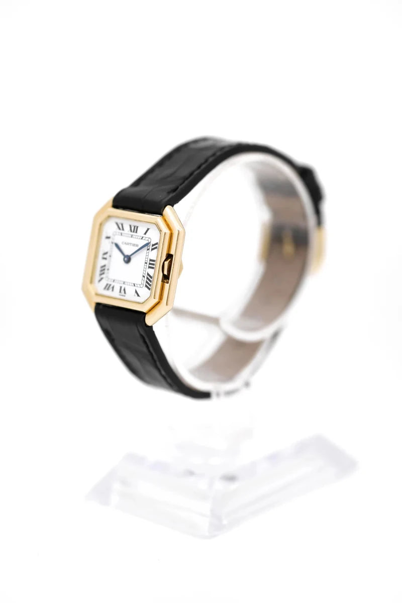 Montre CARTIER "Ceinture" PM en or jaune et cuir - Castafiore