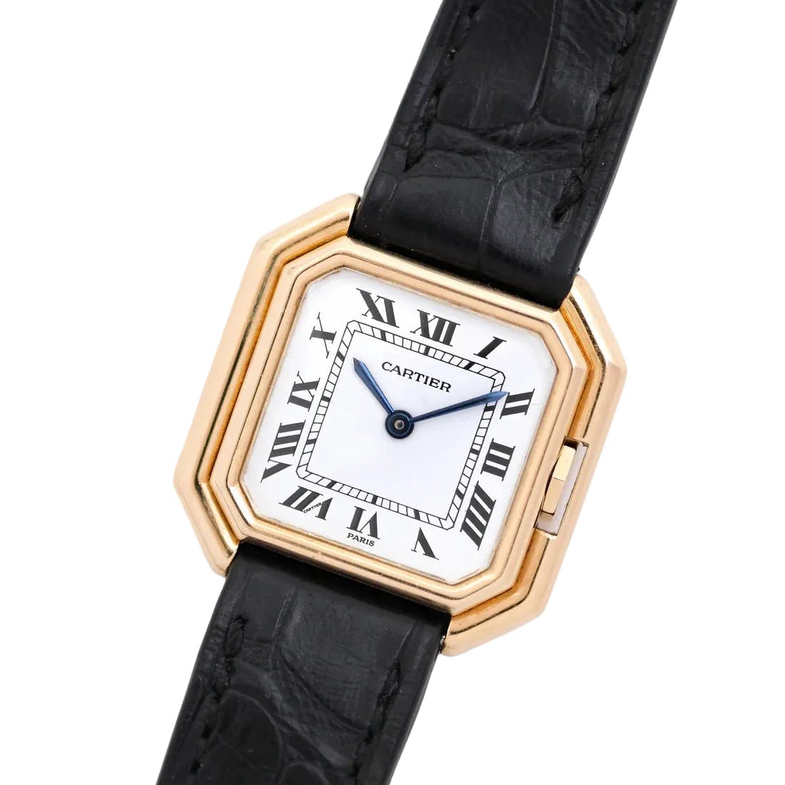 Montre CARTIER "Ceinture" PM en or jaune et cuir - Castafiore