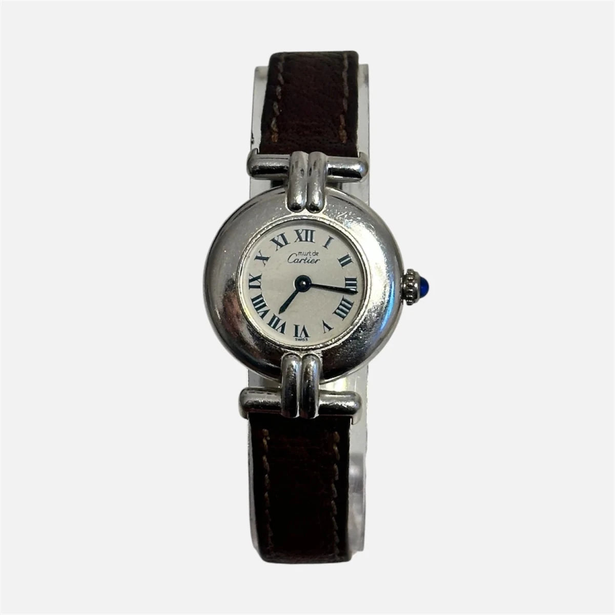 Montre CARTIER "Colisée" en argent et cuir - Castafiore