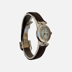 Montre CARTIER "Colisée" en argent et cuir - Castafiore