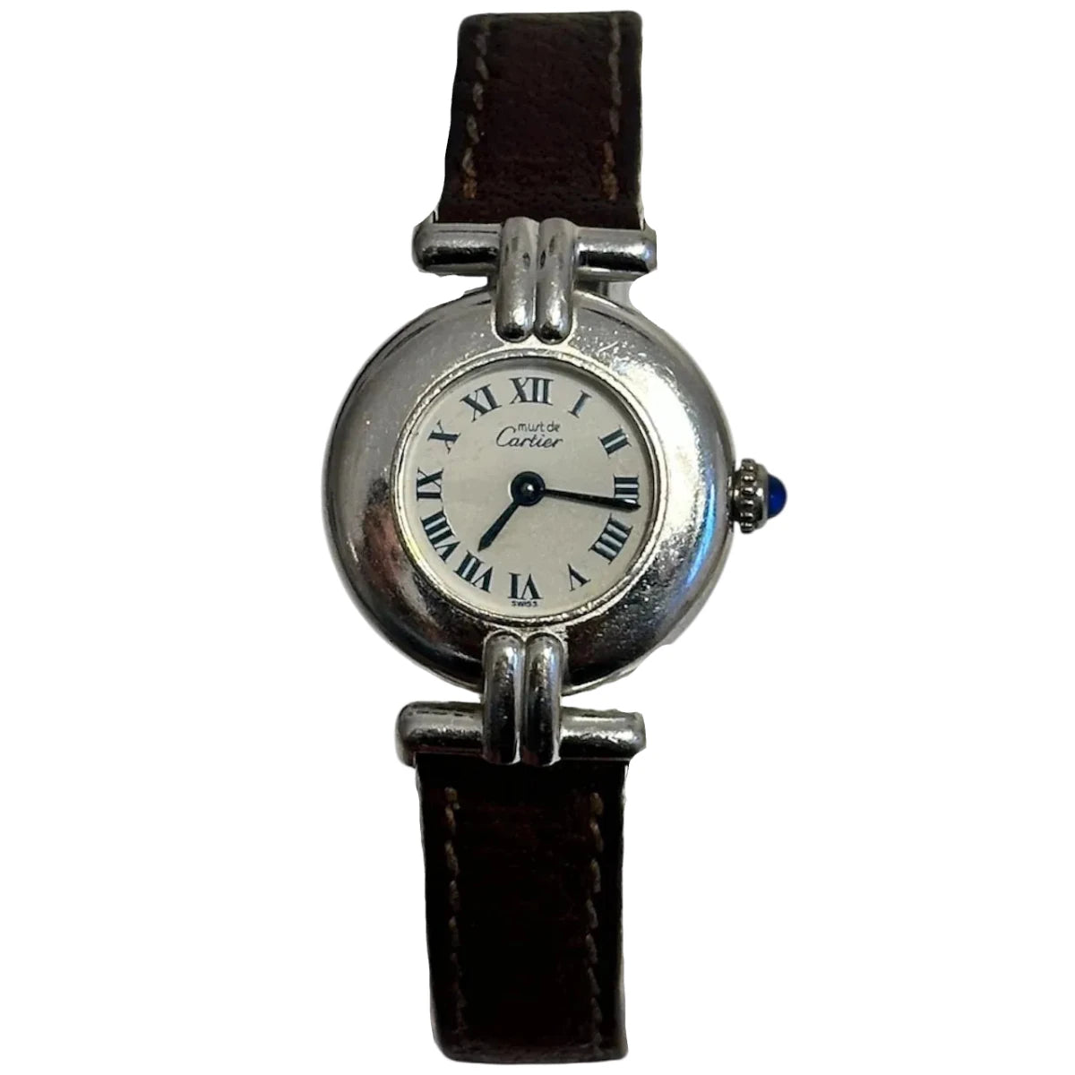 Montre CARTIER "Colisée" en argent et cuir - Castafiore