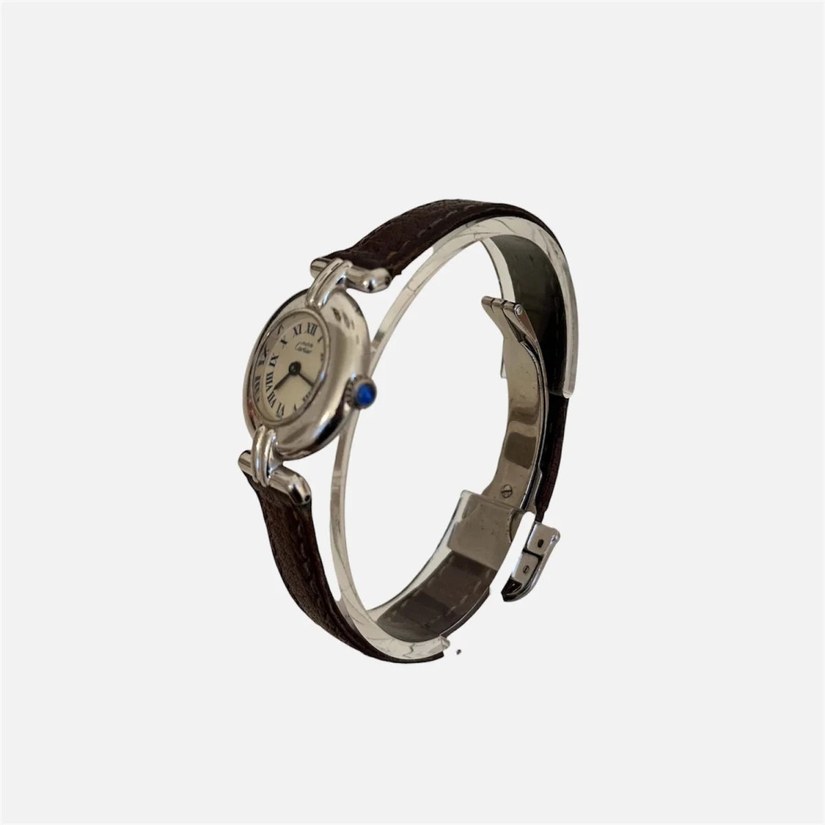 Montre CARTIER "Colisée" en argent et cuir - Castafiore