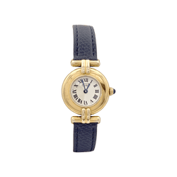 Montre CARTIER "Colisée Must" en argent, cuir et acier - Castafiore