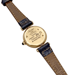 Montre CARTIER "Colisée Must" en argent, cuir et vermeil - Castafiore