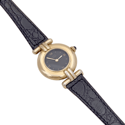 Montre CARTIER "Colisée Must" en argent, cuir et vermeil - Castafiore