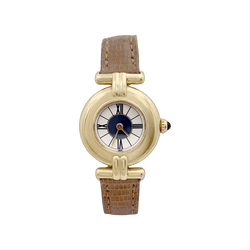 Montre CARTIER "Colisée Must" en argent, ivoire, vermeil, et cuir - Castafiore