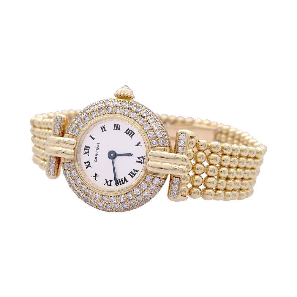 Montre Cartier "Colisée", or jaune et diamants. - Castafiore