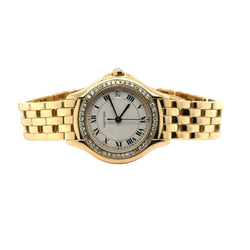 Montre CARTIER "Cougar" en or jaune, acier, quartz et diamants - Castafiore