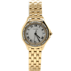 Montre CARTIER "Cougar" en or jaune, acier, quartz et diamants - Castafiore
