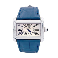 Montre Cartier, "Divan", acier. - Castafiore