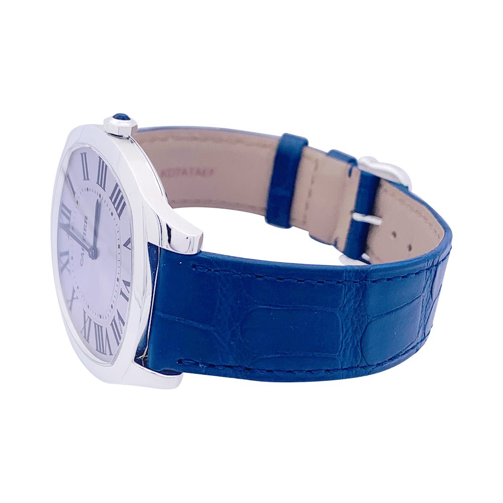 Montre CARTIER "Drive de Cartier Extra-Plate" en acier et cuir - Castafiore