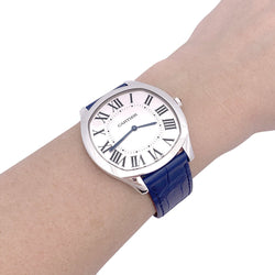 Montre CARTIER "Drive de Cartier Extra-Plate" en acier et cuir - Castafiore