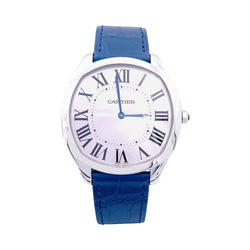 Montre CARTIER "Drive de Cartier Extra-Plate" en acier et cuir - Castafiore