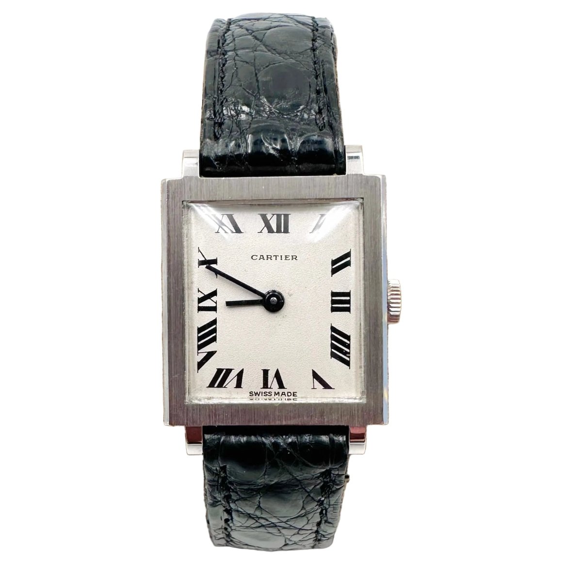 Montre CARTIER en or blanc et cuir - Castafiore