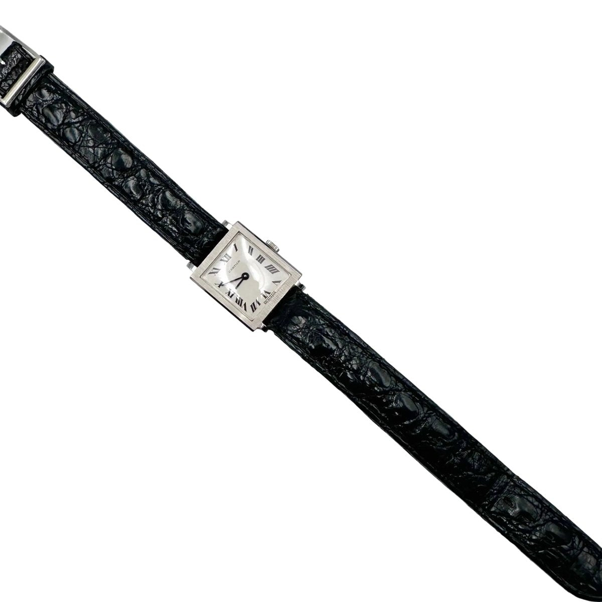 Montre CARTIER en or blanc et cuir - Castafiore
