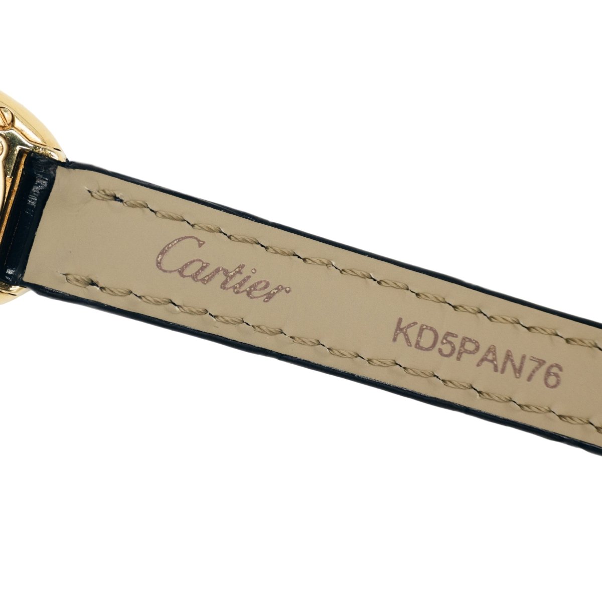 Montre CARTIER "Mini baignoire" en or jaune et cuir crocodile - Castafiore