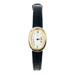 Montre CARTIER "Mini baignoire" en or jaune et cuir crocodile - Castafiore