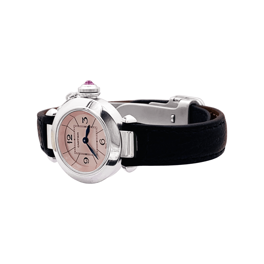 Watch Cartier "Miss Pasha", steel, leather.