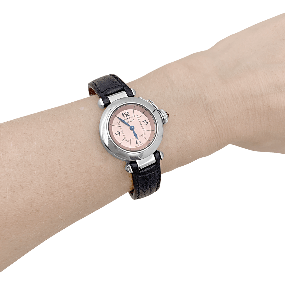 Watch Cartier "Miss Pasha", steel, leather.