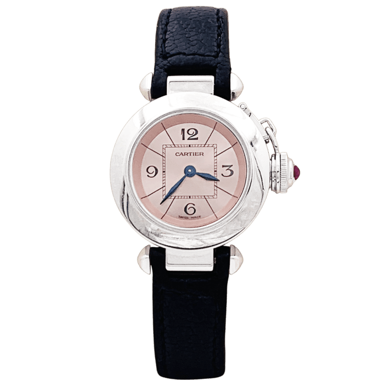 Watch Cartier "Miss Pasha", steel, leather.