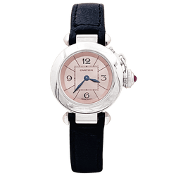 Watch Cartier "Miss Pasha", steel, leather.