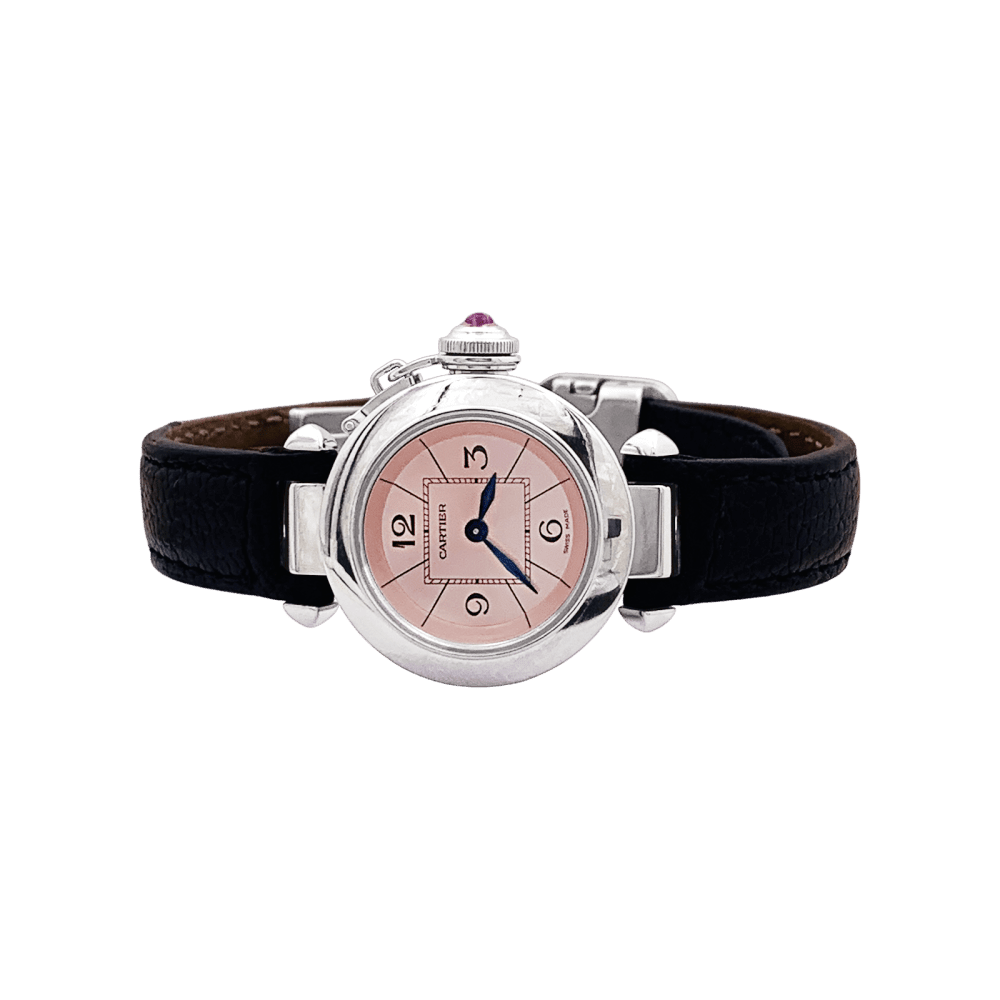 Watch Cartier "Miss Pasha", steel, leather.
