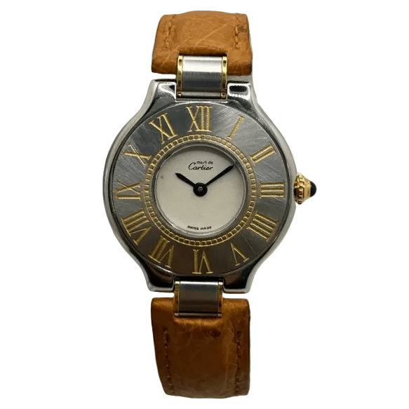 Montre CARTIER "Must 21" en acier inoxydable et cuir - Castafiore