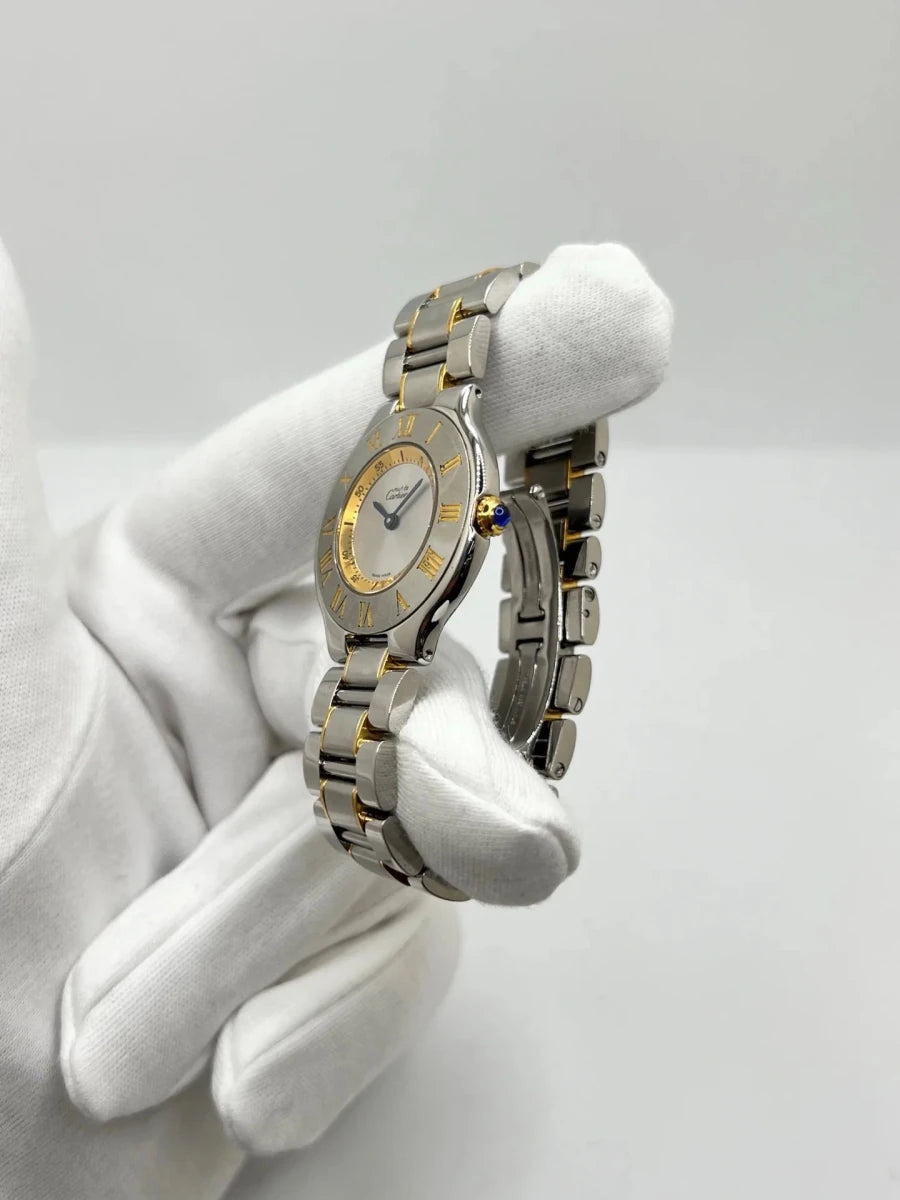 Montre CARTIER "Must 21" plaqué or et acier inoxydable - Castafiore