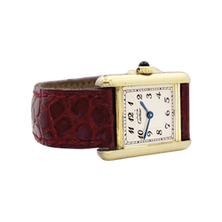 Montre CARTIER Must de Cartier en argent et cuir - Castafiore