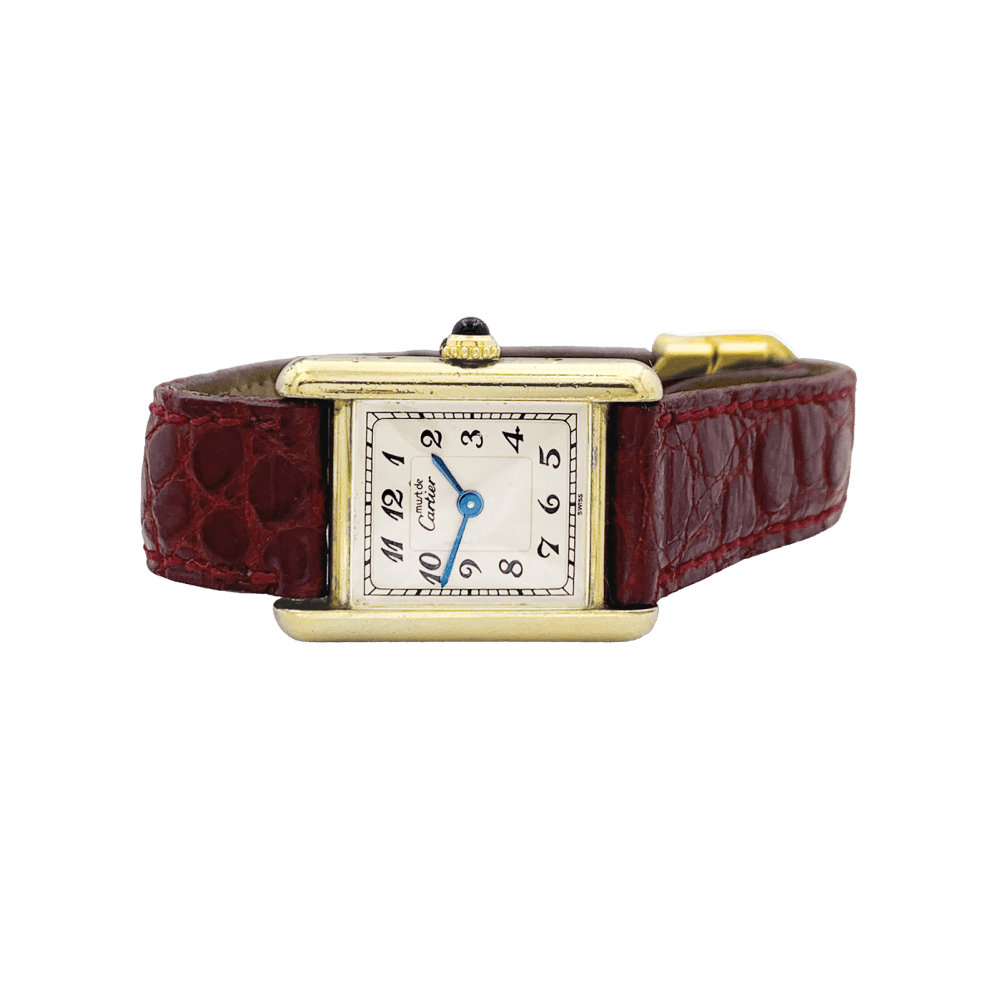 Montre CARTIER Must de Cartier en argent et cuir - Castafiore