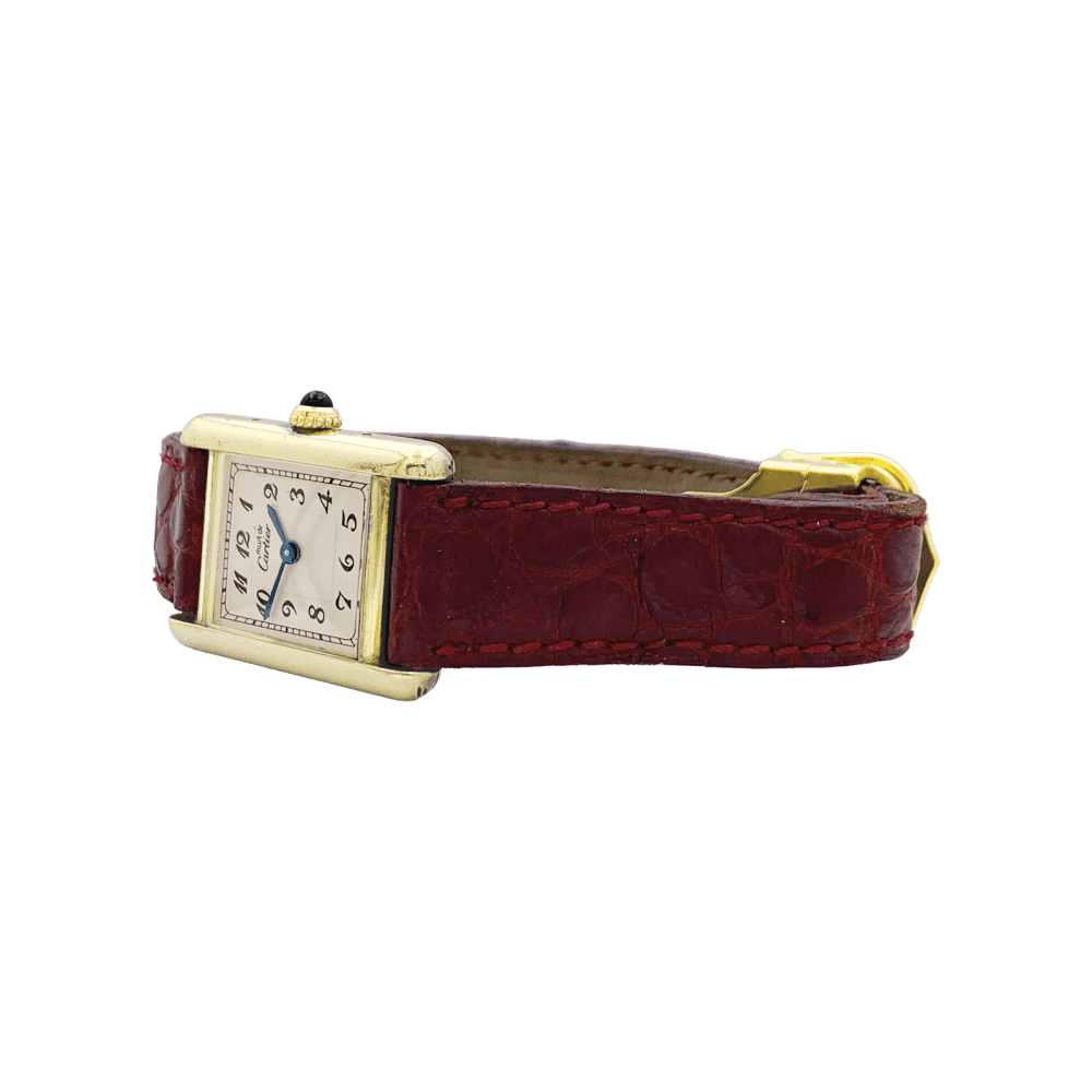 Montre CARTIER Must de Cartier en argent et cuir - Castafiore