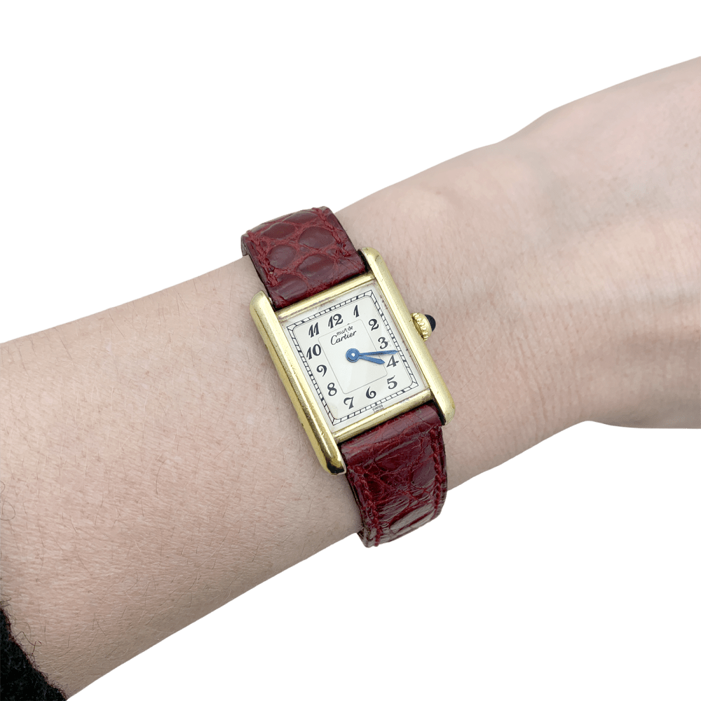 Montre CARTIER Must de Cartier en argent et cuir - Castafiore