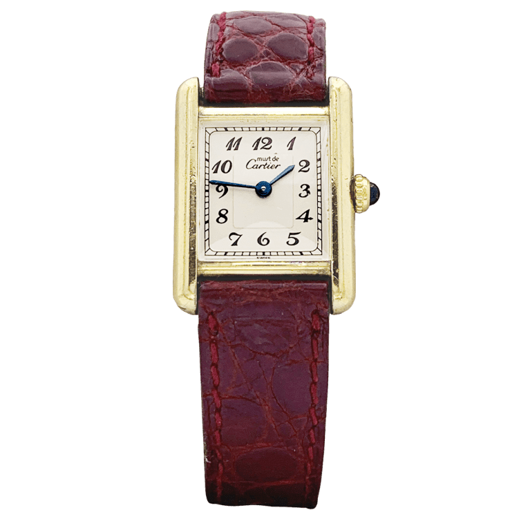 Montre CARTIER Must de Cartier en argent et cuir - Castafiore