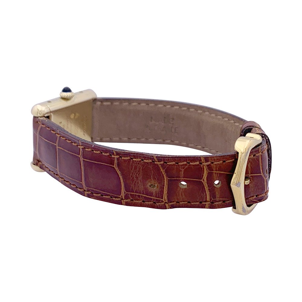 Montre CARTIER "Must de Cartier" plaqué or, argent et cuir - Castafiore