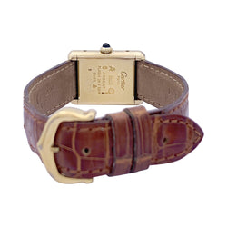 Montre CARTIER "Must de Cartier" plaqué or, argent et cuir - Castafiore