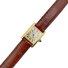 Montre Cartier, "Must de Cartier", plaqué or et argent, cuir. - Castafiore