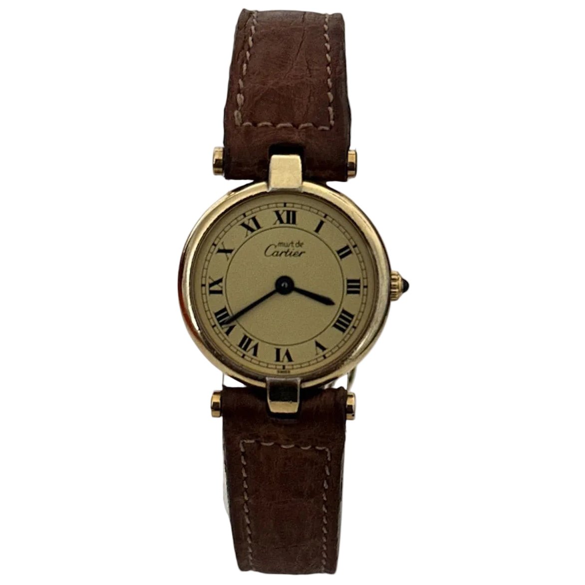 Montre CARTIER "Must Ronde" en vermeil et cuir - Castafiore